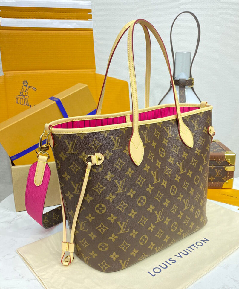 Louis Vuitton Neverfull Bandouliere Inside Out MM M12257 Peachblow
